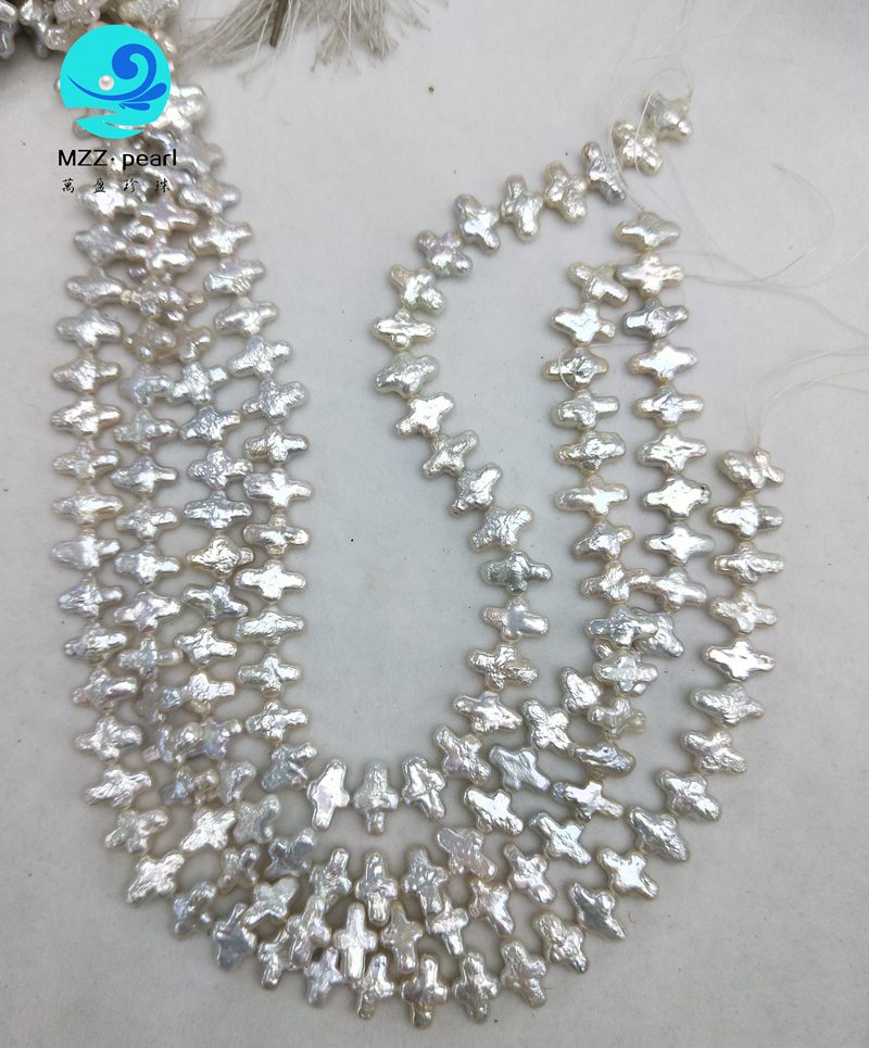 Cross Shape Irregular Pearl Beads, 