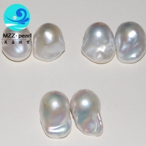 white color 13-15mm baroque pearl beads in pairs