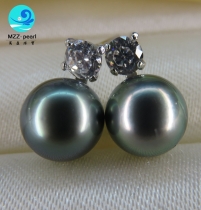 Anniversary gift black pearl earring