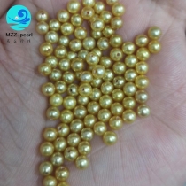4mm round golden pearls