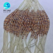 natural colorful freshwater pearl strands gradual size in 2-9mm 16inch