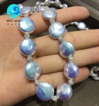 AA grade off round fine jewelry freshwater pearl necklace for mother ,mother 's gift,8-9mm pearl size ,near round shape very high luster and clean pearl surface