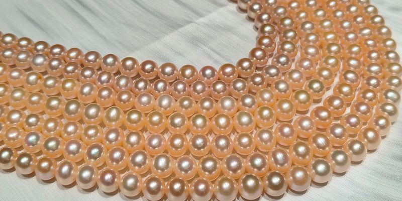 9-10mm AAA High Luster Pink Freshwater Pearl Strands