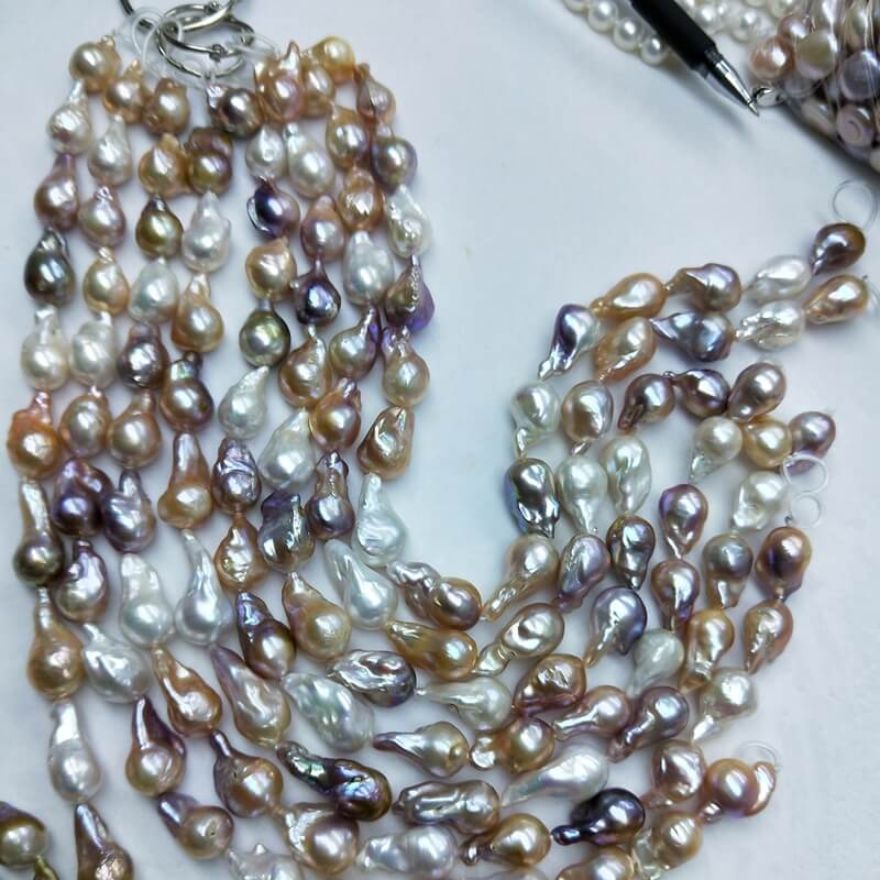 Wholesale mixed natural multi color metallic luster freshwater baroque pearls bulk