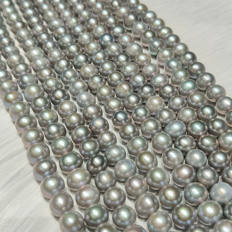 Budget Grade 9-10mm Grey Pearls Texture Details