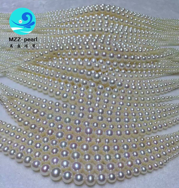 bulk sale good price white freshwater gradual shape 2-9mm pearl strands in 1loose pearl type
