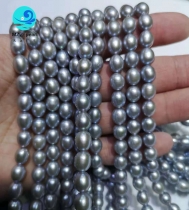 7mm grey rice pearl strands