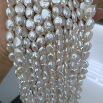 Large white coin pearl necklace strands for wedding jewelry design