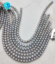 high end grey pearl necklace