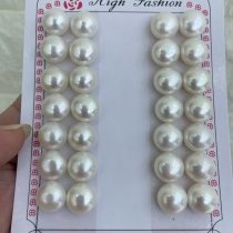 Large button pearl stud earrings bulk freshwater